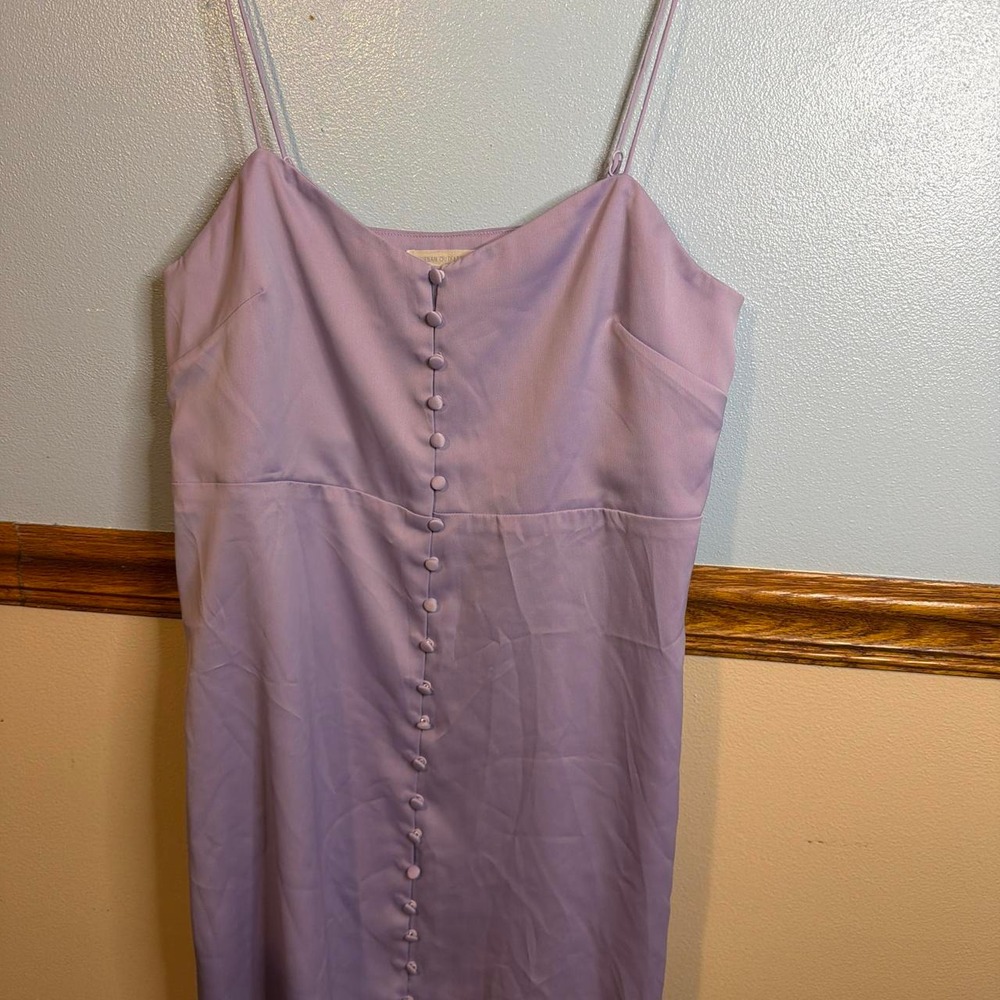 Urban Outfitters Lilac Padova Satin Button-Front Slip Mini Dress  Size Medium